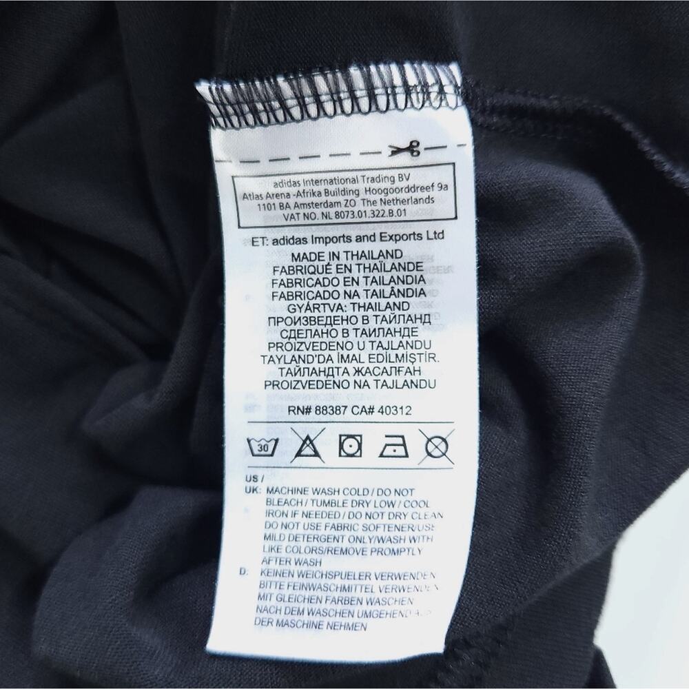 Adidas Sleeveless Tank Girls Medium 12-14, Black, Asymmetrical Hem - Picture 3 of 4